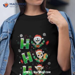 Funny Hohoho With Cute Animals Wearing Santa Hashirt