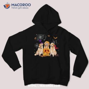 funny pumpkin witch golden retriever dog halloween gifts shirt hoodie