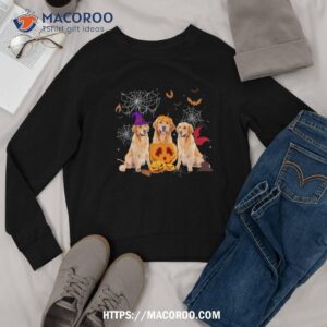 funny pumpkin witch golden retriever dog halloween gifts shirt sweatshirt