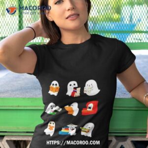 ghost reading book halloween shirt tshirt 1