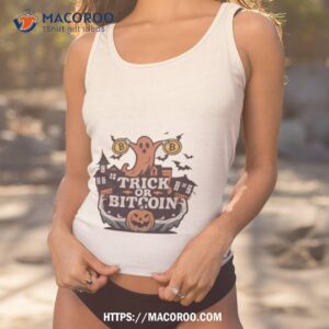 ghost trick or bitcoin halloween shirt tank top 1