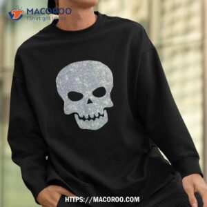 glitter skull spooky silver sparkle shirt sweatshirt