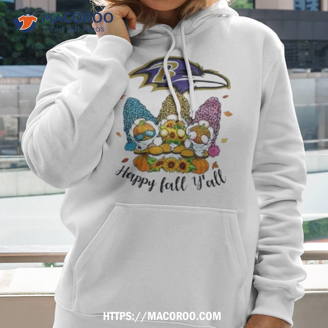 Gnomes Happy Fall Y'all Baltimore Ravens Shirt, hoodie, sweater, long  sleeve and tank top