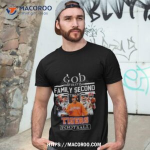 God First Family Second Then Tigers Football Player Cross 2023 Shirt