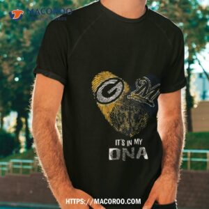 green bay packers and milwaukee brewers heart it s in my dna 2023 t shirt tshirt