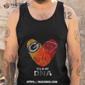 green bay packers and wisconsin badgers heart it s in my dna 2023 t shirt tank top