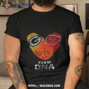Green Bay Packers And Wisconsin Badgers Heart It’s In My Dna 2023 T Shirt