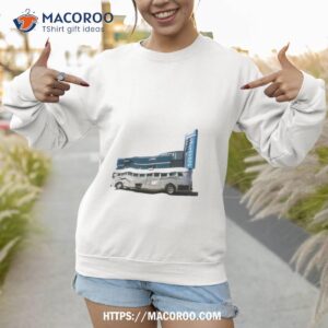 greyhound bus in front of station shirt sweatshirt