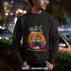 grinch and jack skellington olive garden hallothanksmas 2023 shirt sweatshirt