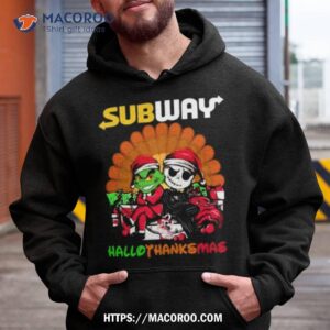 Grinch And Jack Skellington Subway Hallothanksmas 2023 Shirt