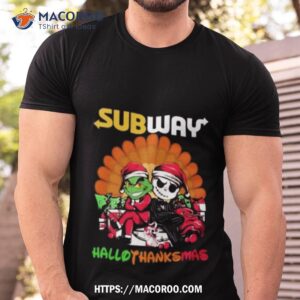 Grinch And Jack Skellington Subway Hallothanksmas 2023 Shirt