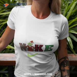 Grinch Christmas Snow Nike Logo Gift Wrap Shirt