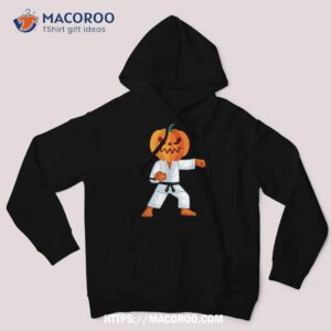 halloween karate fighter pumpkin head scary gift shirt hoodie