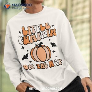 halloween pregnancy little pumpkin on the way groovy shirt sweatshirt