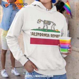halloween skeleton bear california ca state flag funny shirt hoodie