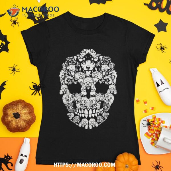 Halloween Skull Poodle Dog Funny Horror Costumes Shirt