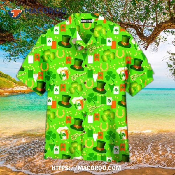 Happy St Patricks Day Pattern Green Aloha Hawaiian Shirt