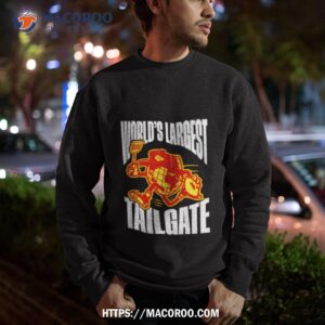 he worlds largest tailgate logo shirt sweatshirt