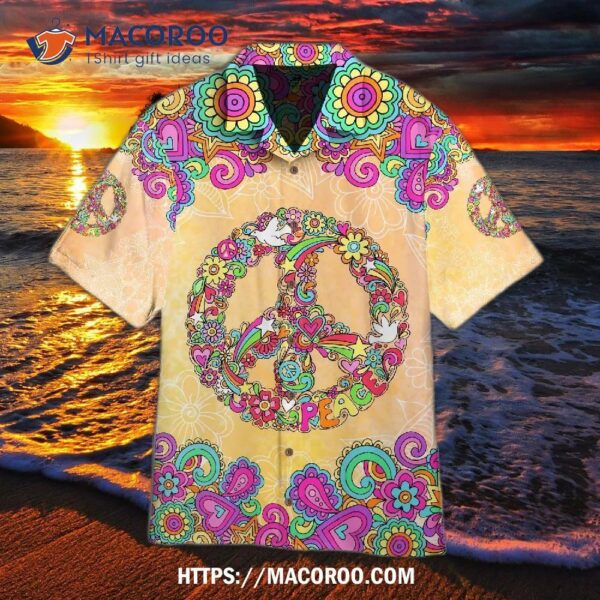 Hippie Boho Floral Aloha Hawaiian Shirt