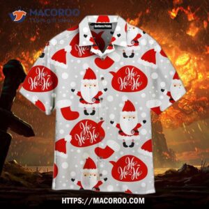 Ho’s Santa Red Christmas Aloha Hawaiian Shirt