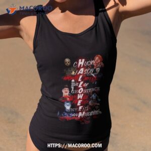 horror character all name chuck jason voorhees michael myers valak ghostface pennywise freddy pinhead annabelle halloween 2023 shirt tank top 2