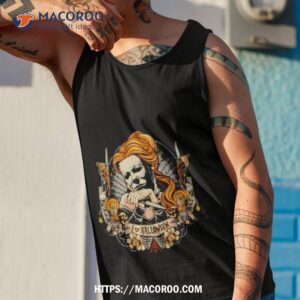 i love halloween a mashup of belle and michael myers shirt tank top 1