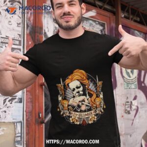 i love halloween a mashup of belle and michael myers shirt tshirt 1
