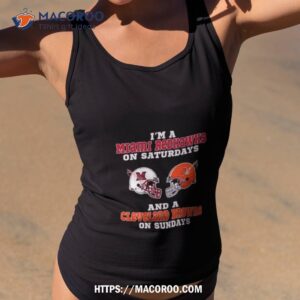 I’m A Miami Redhawks On Saturdays And A Cleveland Browns On Sundays 2023 Shirt 1 i m a miami redhawks on saturdays and a cleveland browns on sundays 2023 shirt tank top 2