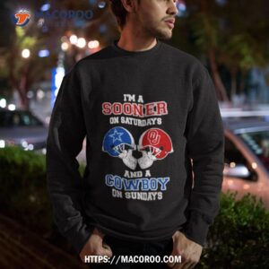 i m a sooner on saturdays and a cowboys on sundays helmet 2023 t shirt sweatshirt