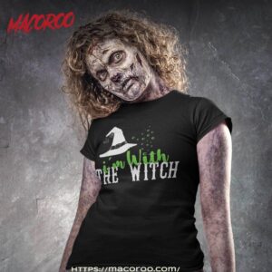 i m with the witch halloween couple for funny shirt tshirt