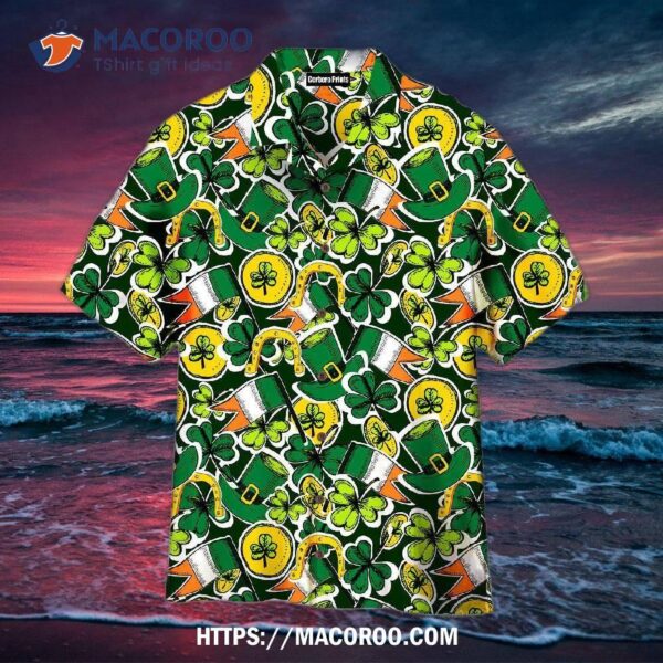 Irish Pride Happy St Patricks Day Pattern Green And Yellow Aloha Hawaiian Shirt