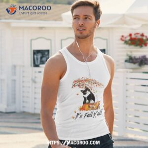 it s fall y all cute black cat lovers thanksgiving halloween shirt tank top