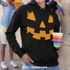 jack o lantern face pumpkin eyelashes hallowen costume funny shirt hoodie