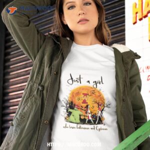 just a girl who loves halloween and iowa state cyclones shirt tshirt 2