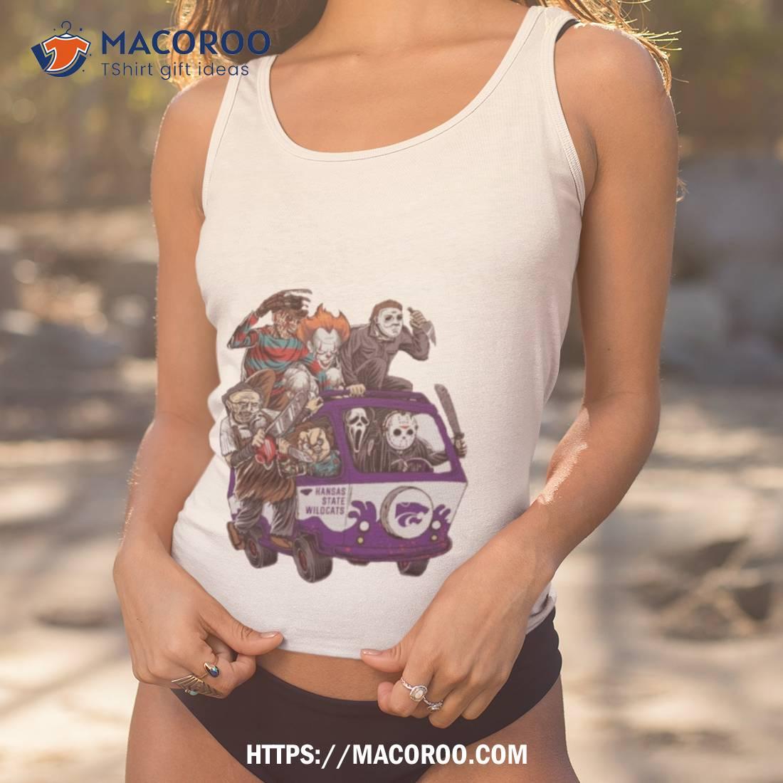 Kansas State Wildcats Horror Movies Characters Bus Halloween 2023 Shirt Kansas State Wildcats Horror Movies Characters Bus Halloween 2023 Shirt