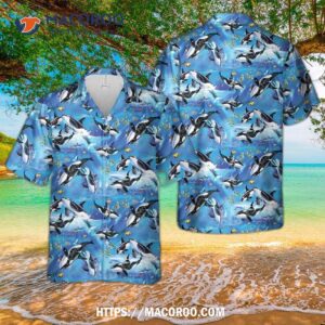 Killer Whale Fish Blue Hawaiian Shirt