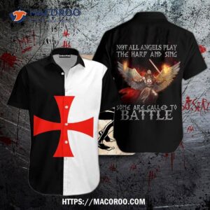 Knight Templar Fire Battle Black And White Aloha Hawaiian Shirt