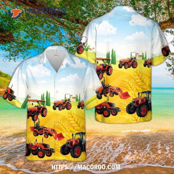 Kubota Tractor Hawaiian Shirt