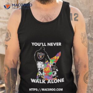 las vegas raiders you ll never walk alone dad and son autism shirt tank top