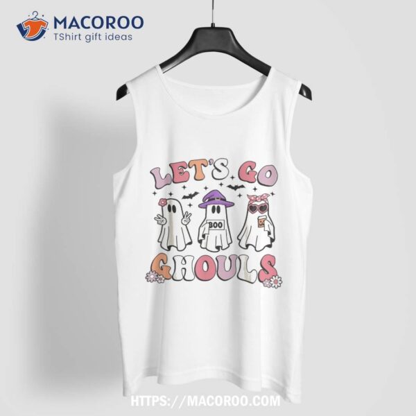 Lets Go Ghouls Retro Halloween Ghost Toddler Girl Shirt