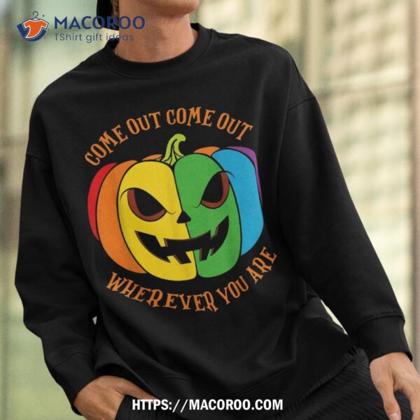 Lgbtq Halloween Pumpkin, Jack O Lantern Gay Lesbian Pride Shirt