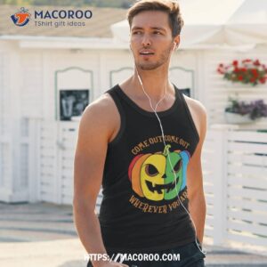 lgbtq halloween pumpkin jack o lantern gay lesbian pride shirt tank top