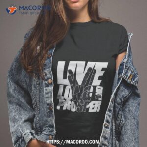 live long and prosper star trek quote meme slogan with silhouette of the vulkan gruss shirt tshirt 2