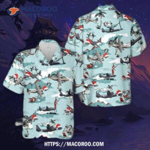 Lockheed Martin C-130j Super Hercules Christmas Hawaiian Shirt