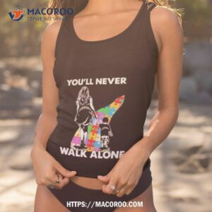 los angeles chargers you ll never walk alone mom and son autism shirt tank top 1