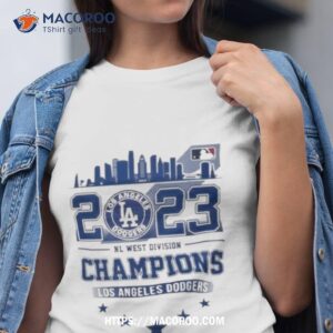 los angeles dodgers 2023 nl division champions skyline t shirt tshirt