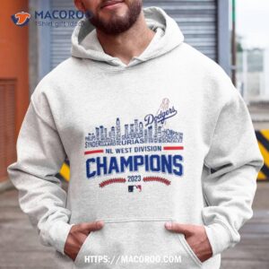 los angeles dodgers 2023 nl west division champions players names skyline shirt hoodie