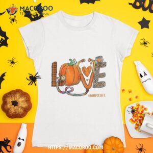 Love Nurse Pumpkin Leopard Fall Nursing Spooky Halloween Shirt