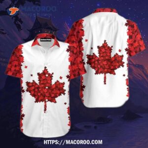 Maple Leaves Canada Day Pattern Aloha Hawaiian Shirt