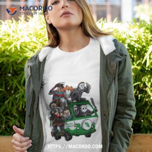 Mean Green Horror Movies Characters Bus Halloween 2023 Shirt